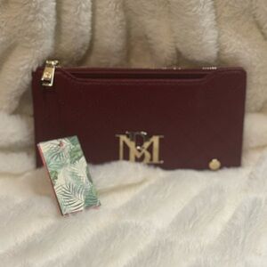 Badgley Mischka Maroon Wristlet Clutch